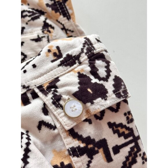 ANTHROPOLOGIE Floral Printed Cotton Corduroy Tapered Utility Pants, Size 2 - Picture 11 of 16